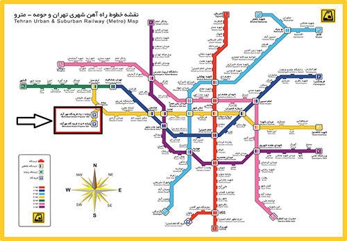 نقشه مترو تهران -فرودگاه مهر آباد